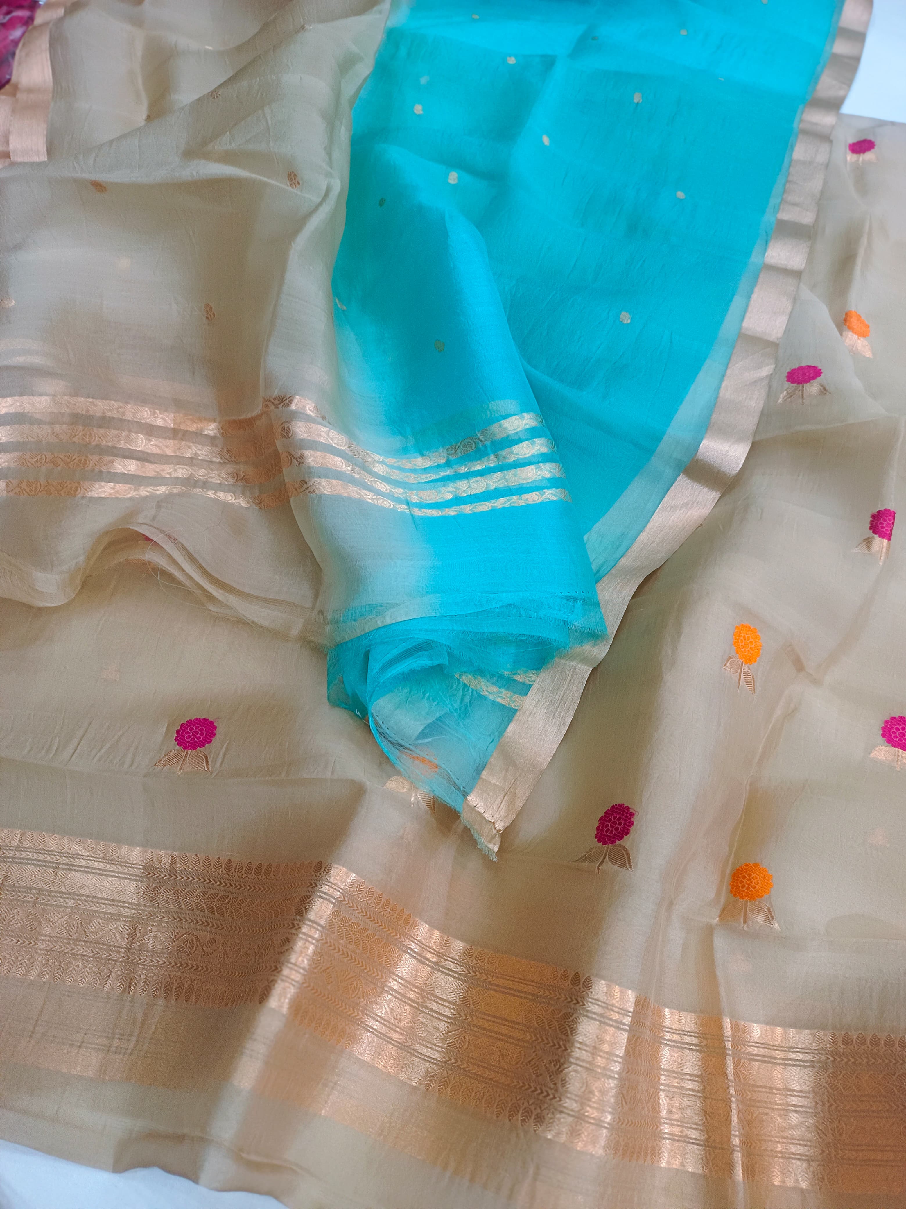 Pure Kora Kadhua Handloom Suit 3 Pcs