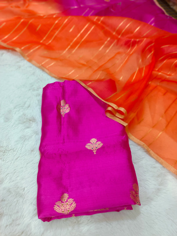 Pure Katan Silk Kadhua Handloom Suit 3 Pcs