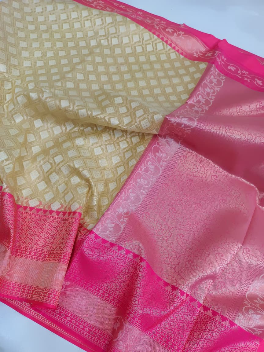 Kora Organza Silk Banarasi Border Saree