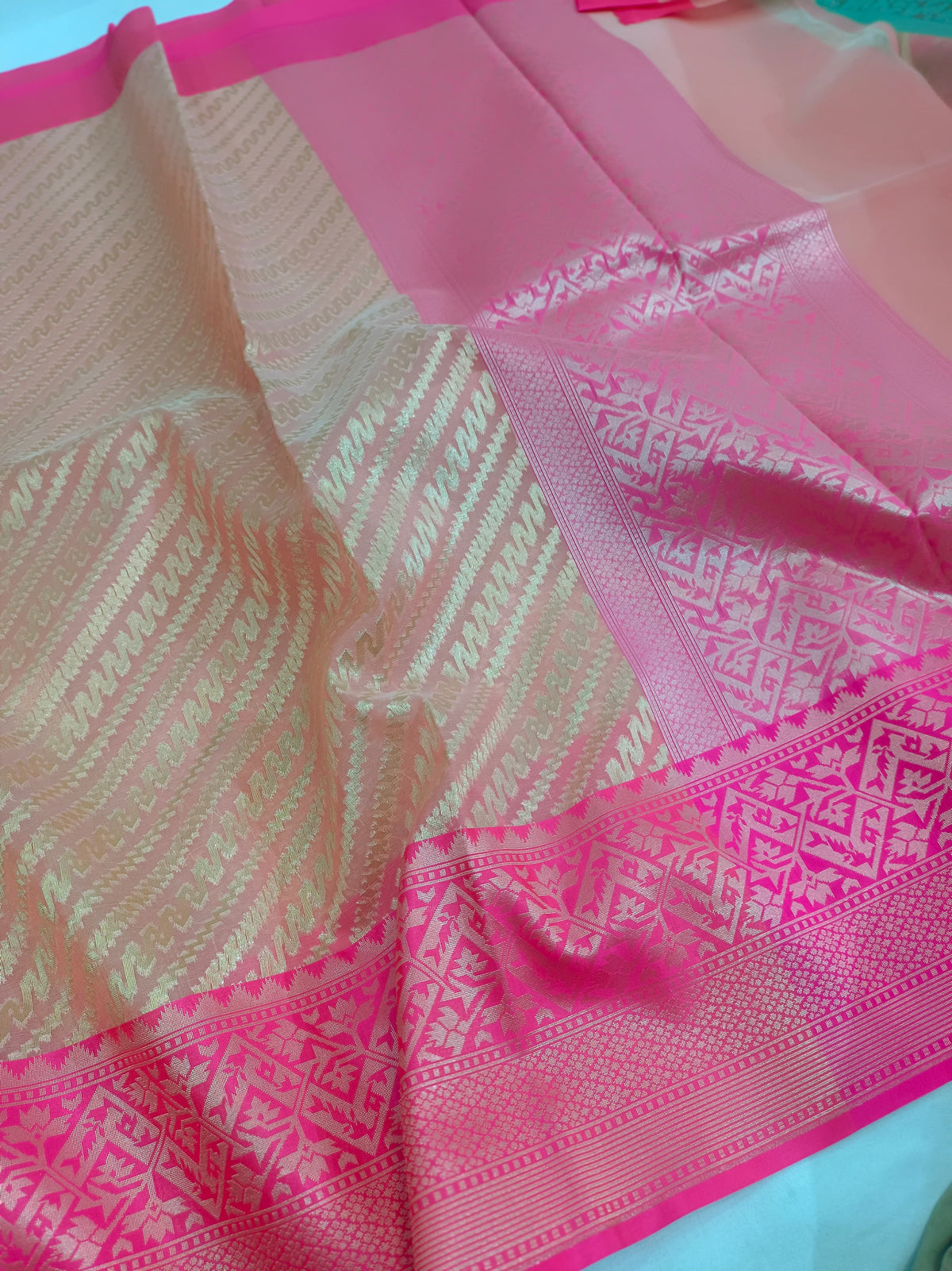 Kora Organza Silk Banarasi Border Saree