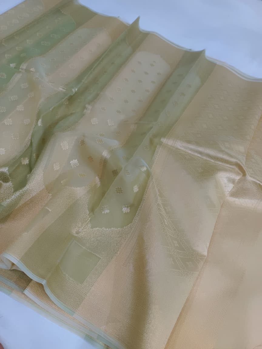 Kora Organza Silk Banarasi Border Saree