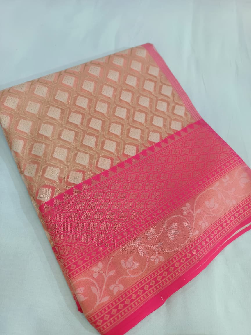 Kora Organza Silk Banarasi Border Saree