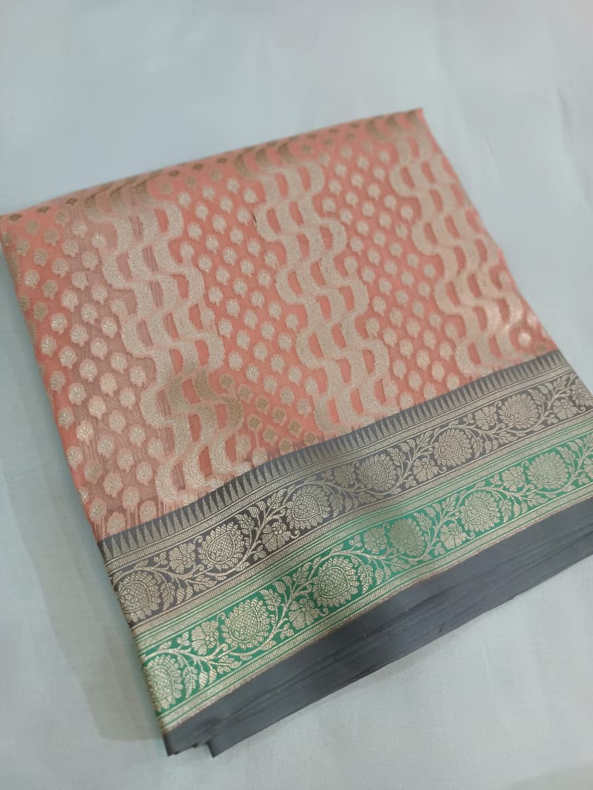 Kora Organza Silk Banarasi Border Saree