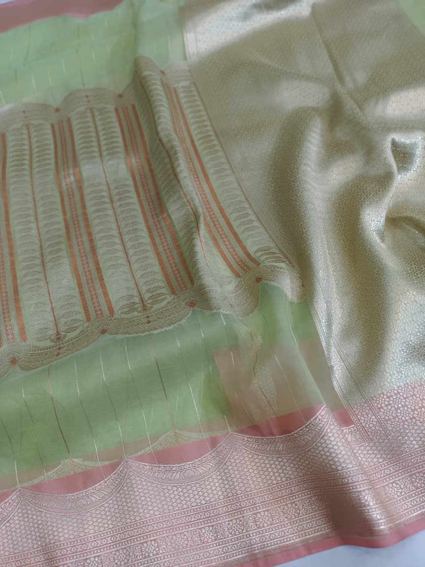 Kora Organza Silk Banarasi Border Saree
