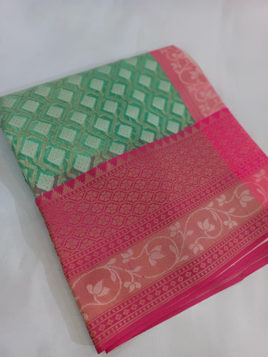 Kora Organza Silk Banarasi Border Saree