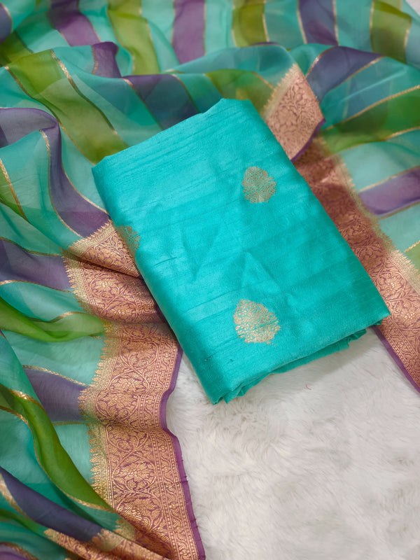 Pure Raw Silk Kadhua Handloom Suit 3 Pcs