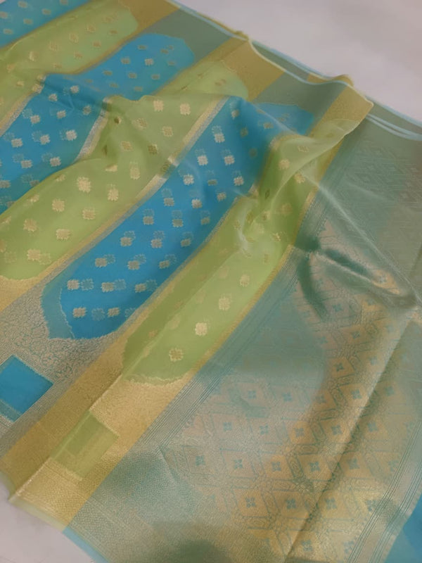 Kora Organza Silk Banarasi Border Saree