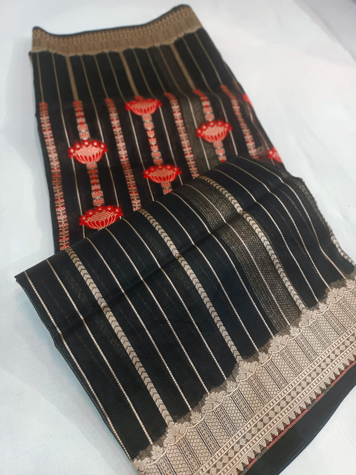 Kora Organza Silk Banarasi Border Saree