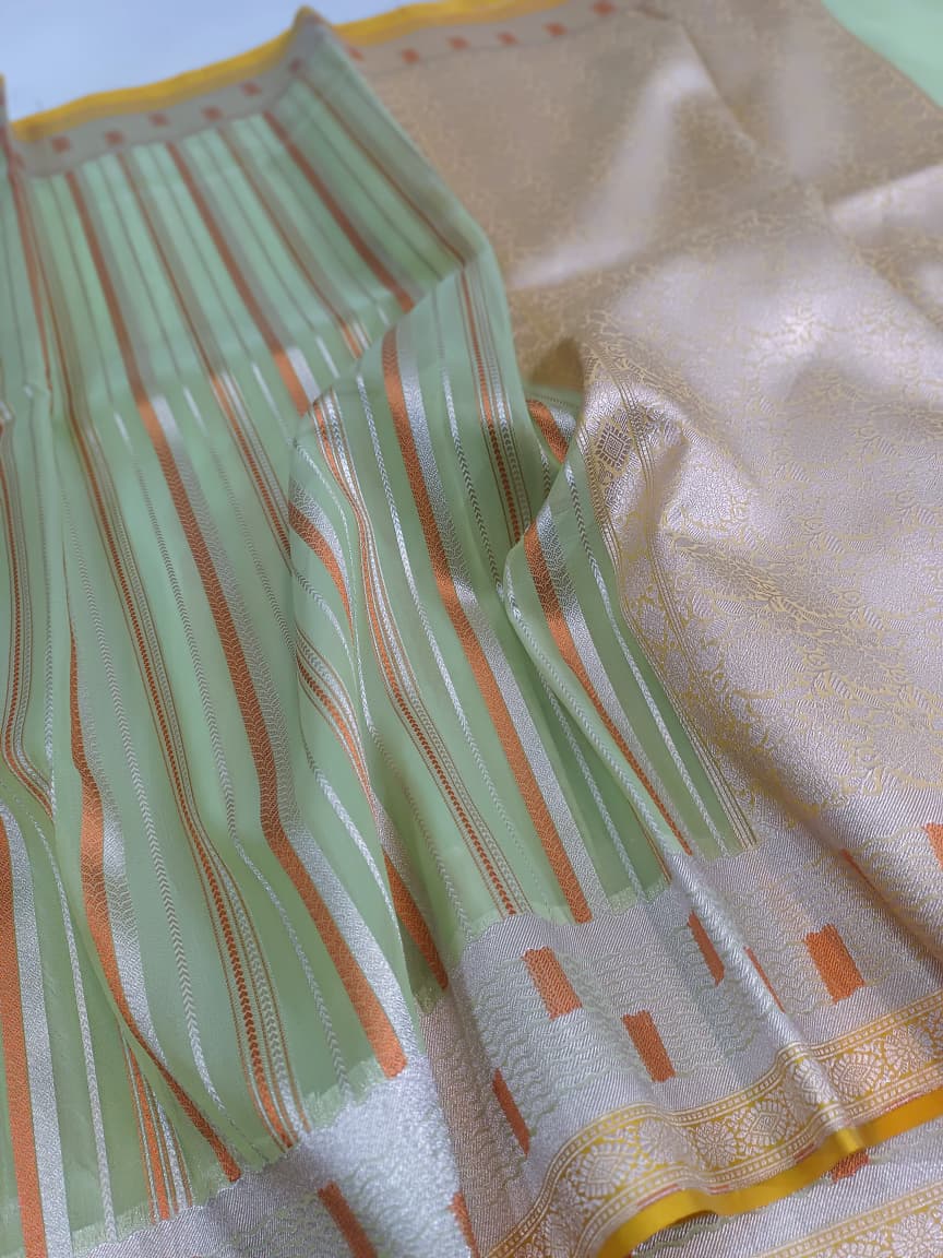 Kora Organza Silk Banarasi Border Saree