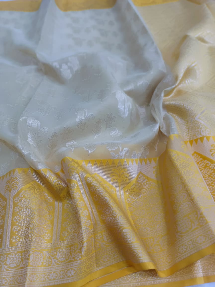 Kora Organza Silk Banarasi Border Saree