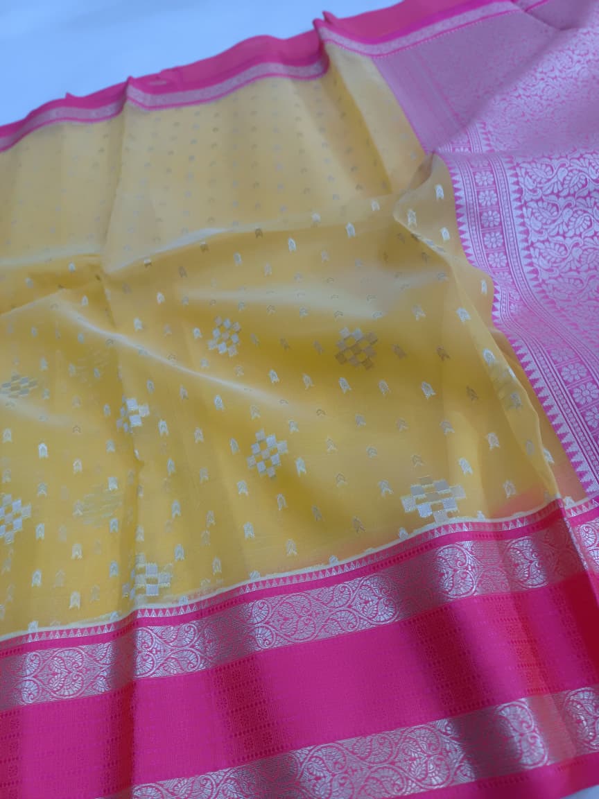 Kora Organza Silk Banarasi Border Saree