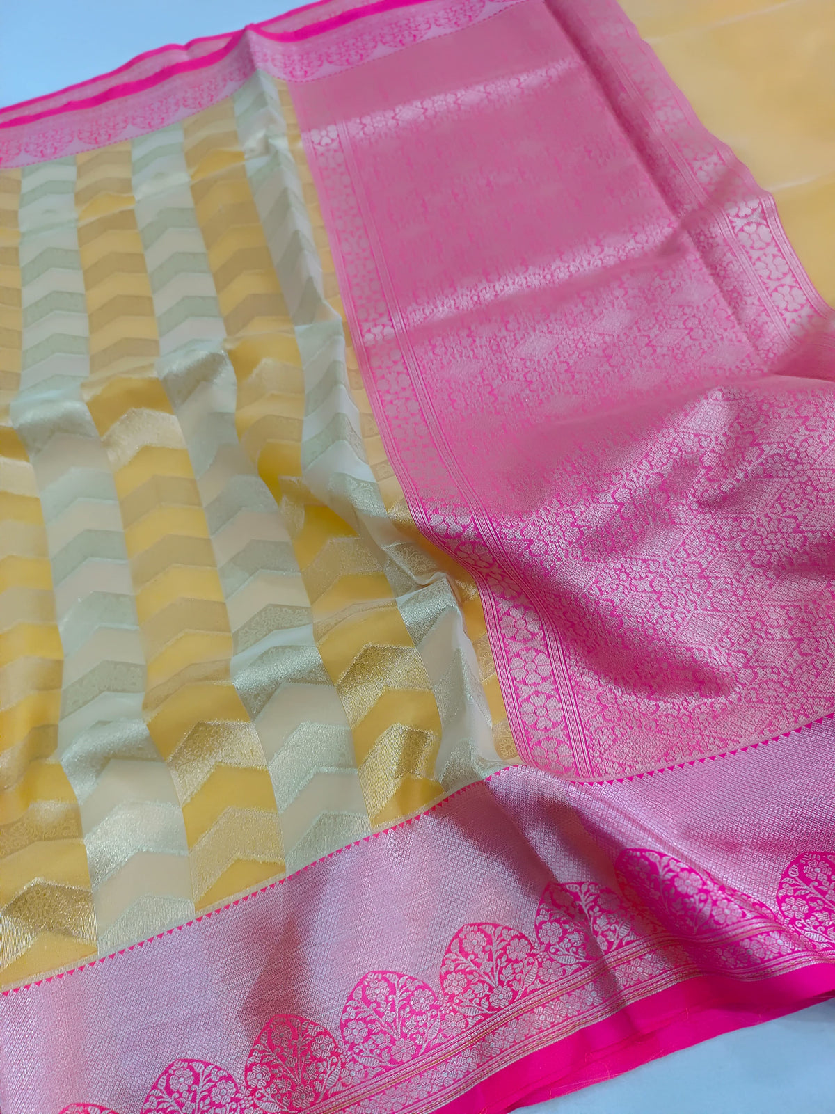 Kora Organza Silk Banarasi Border Saree