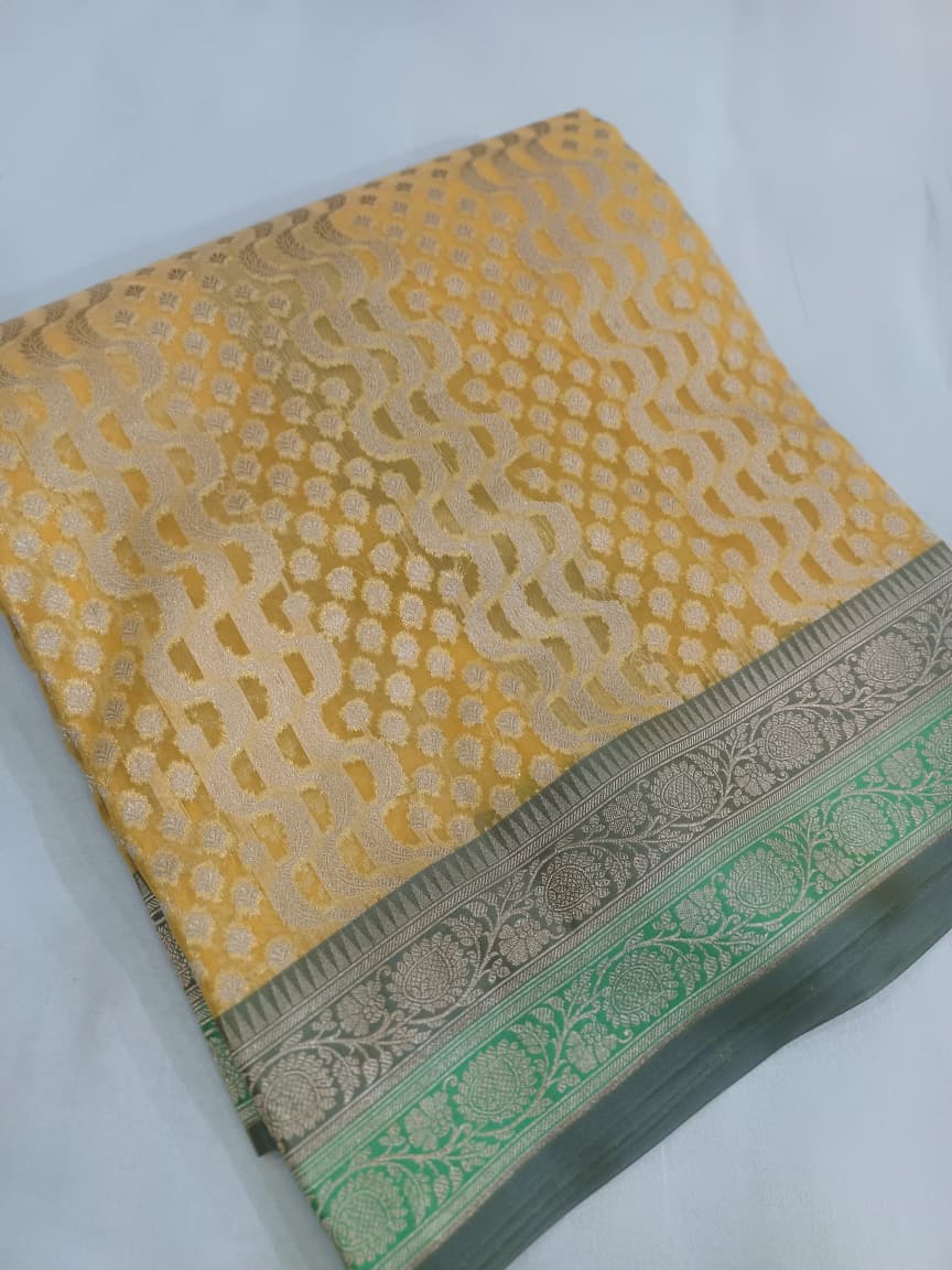Kora Organza Silk Banarasi Border Saree