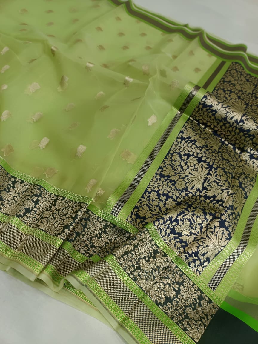 Kora Organza Silk Banarasi Border Saree