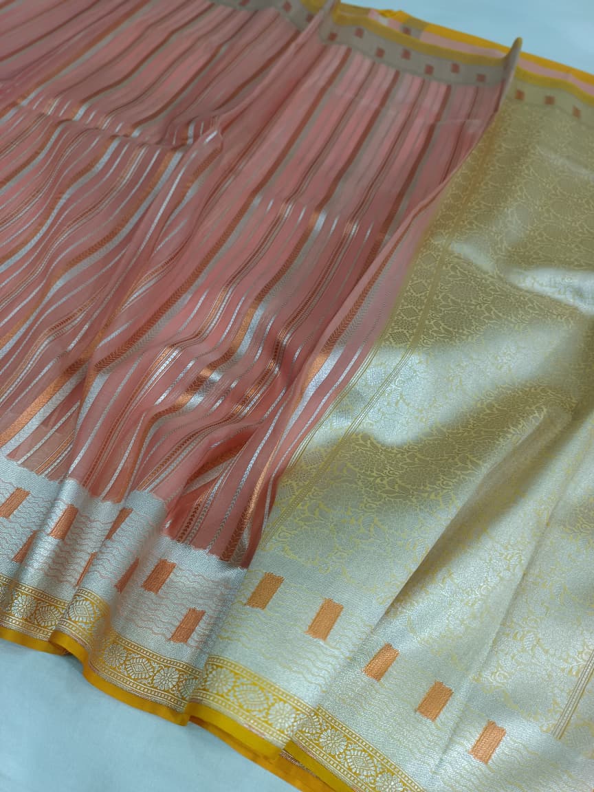 Kora Organza Silk Banarasi Border Saree