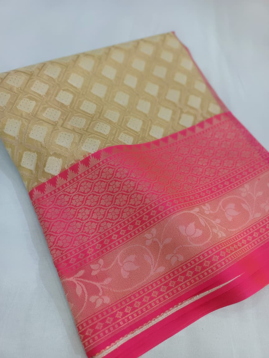 Kora Organza Silk Banarasi Border Saree