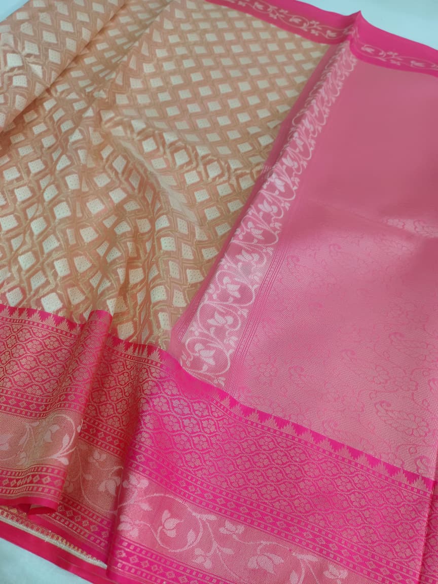 Kora Organza Silk Banarasi Border Saree
