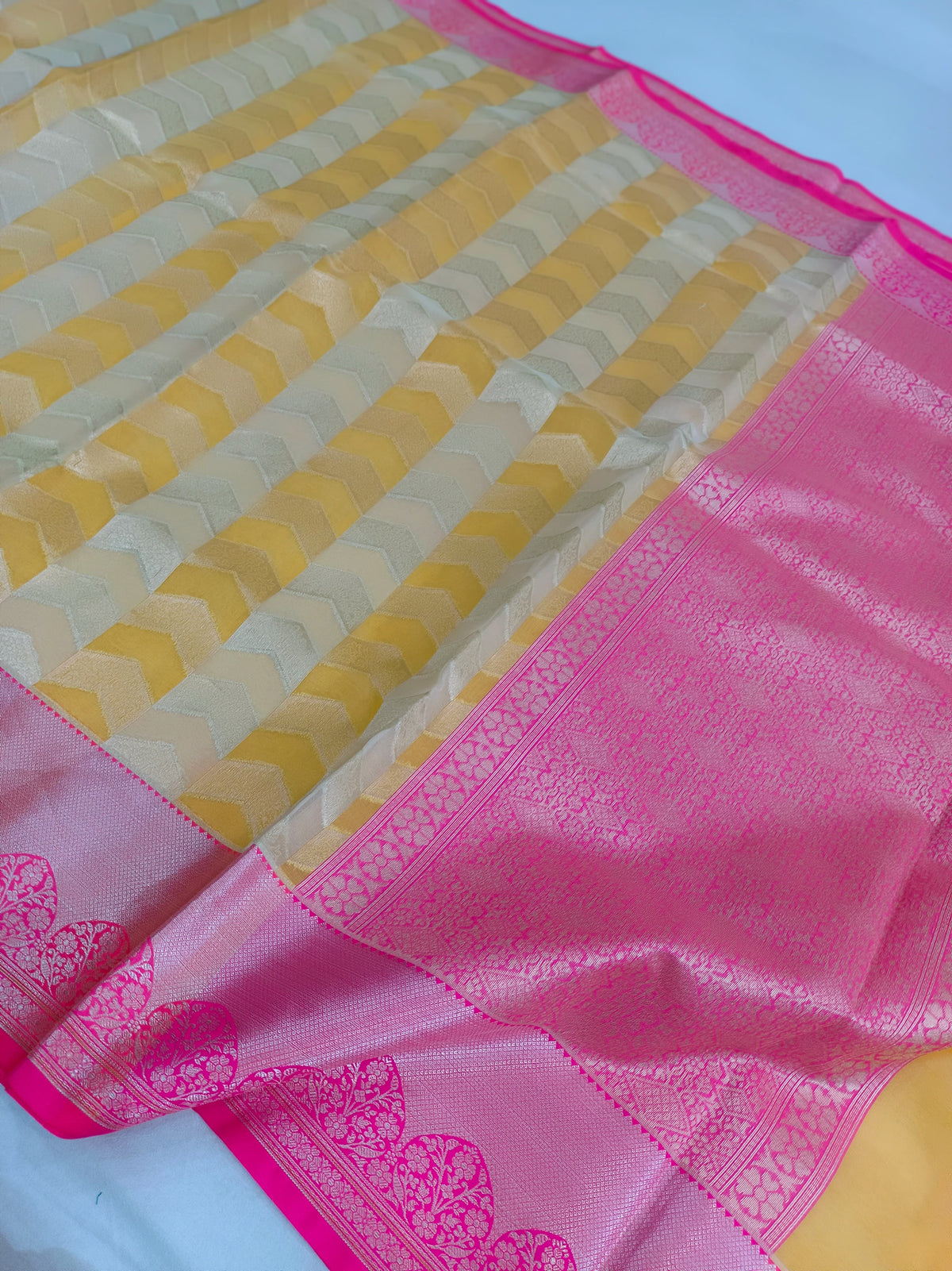 Kora Organza Silk Banarasi Border Saree