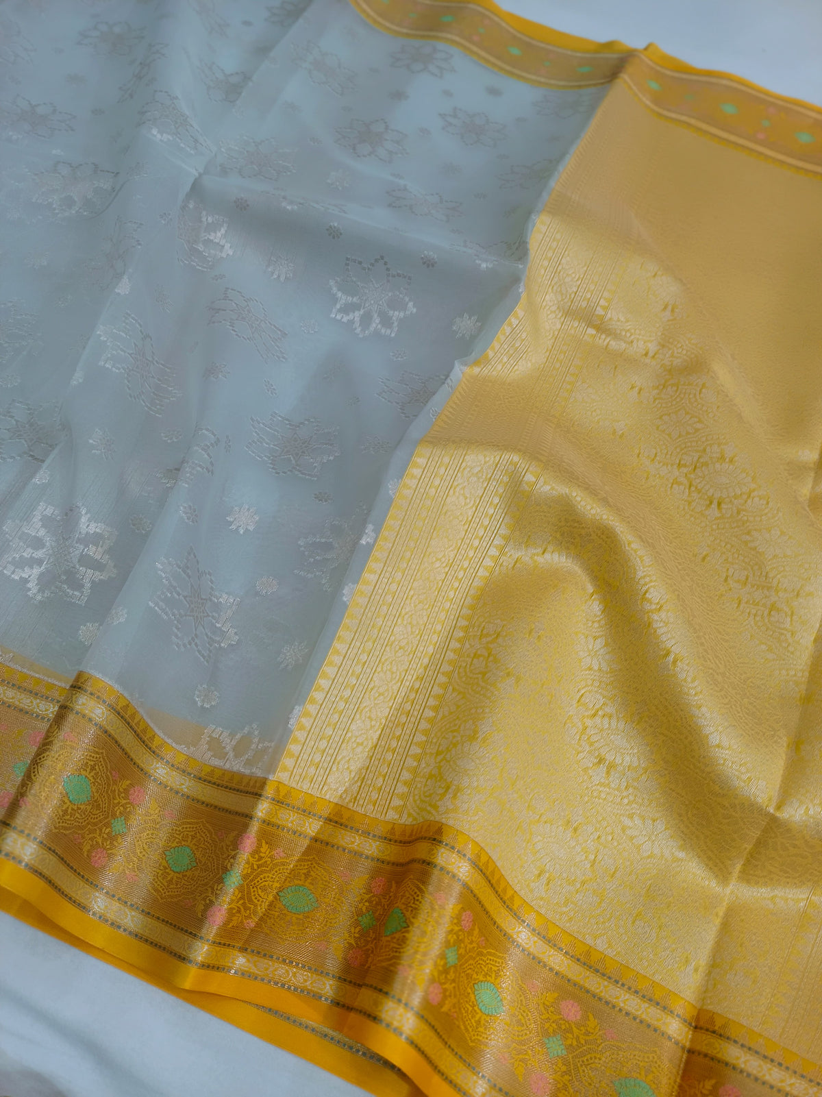 Kora Organza Silk Banarasi Border Saree
