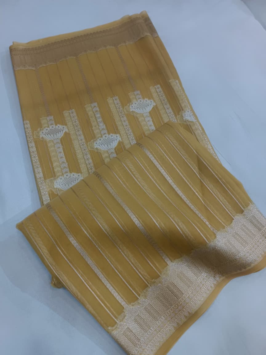 Kora Organza Silk Banarasi Border Saree