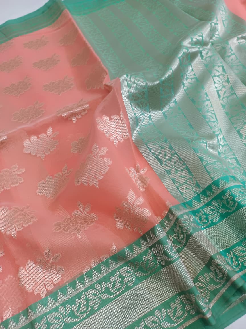 Kora Organza Silk Banarasi Border Saree
