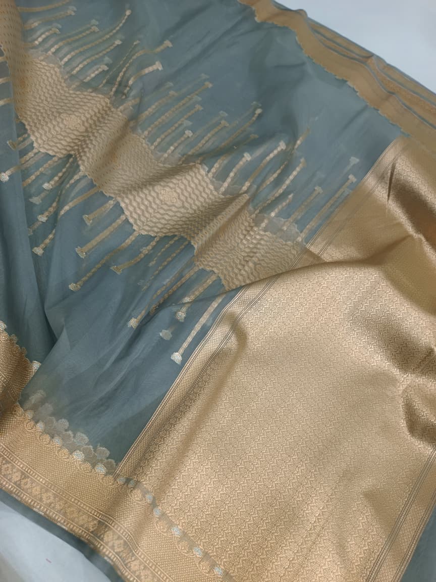 Kora Organza Silk Banarasi Border Saree