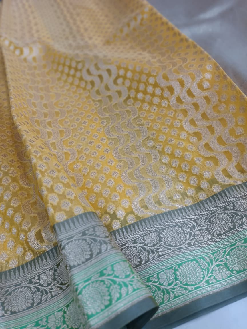 Kora Organza Silk Banarasi Border Saree