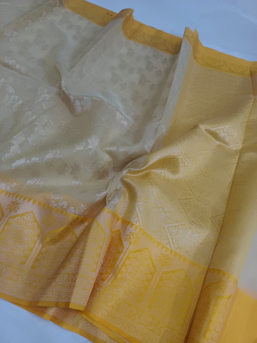 Kora Organza Silk Banarasi Border Saree