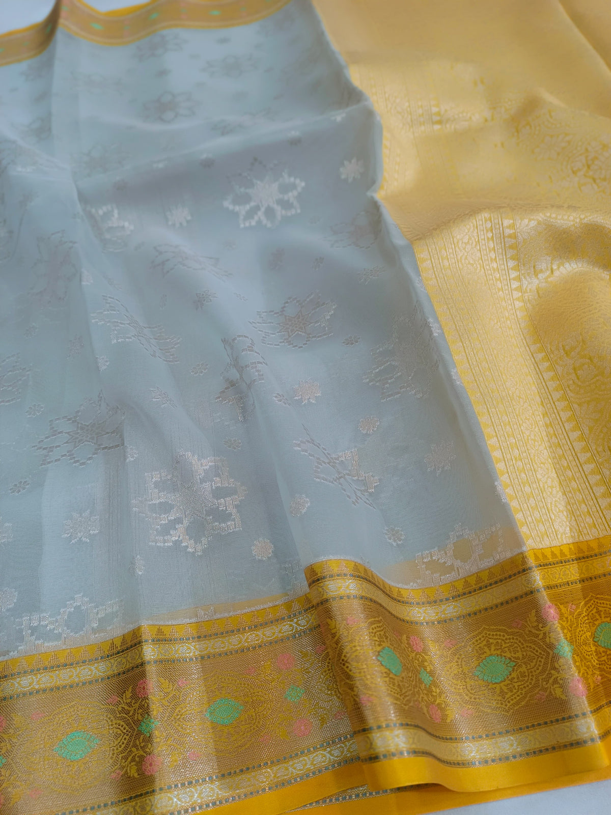 Kora Organza Silk Banarasi Border Saree
